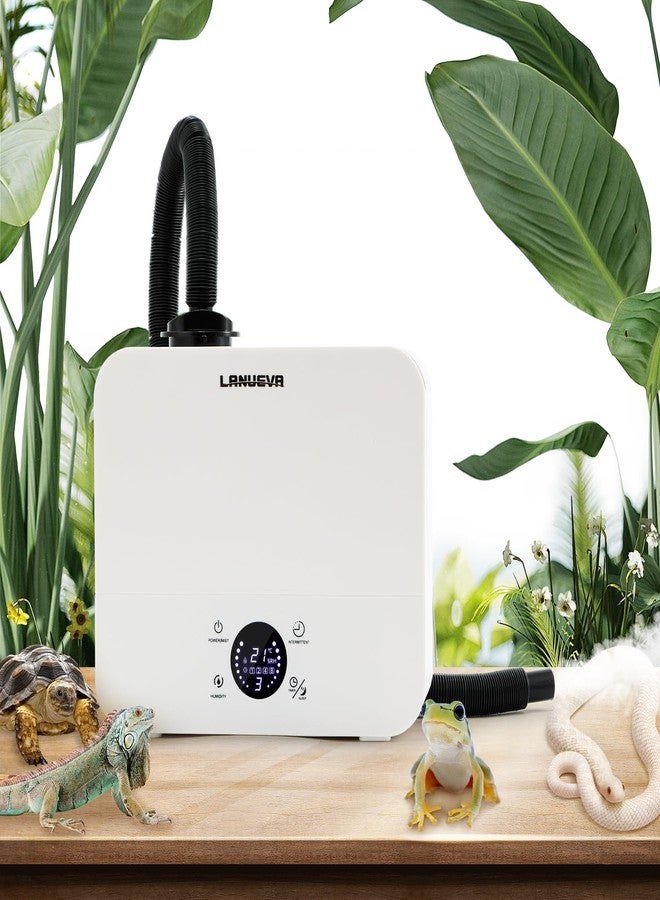 LANUEVA Reptile Humidifier, Quiet Reptile Fogger for Terrariums with Telescopic Hose & 2.5L Tank, Remote Control & Touch Screen, Timing Function, for Reptiles, Green Plants, Home Use - Image 1